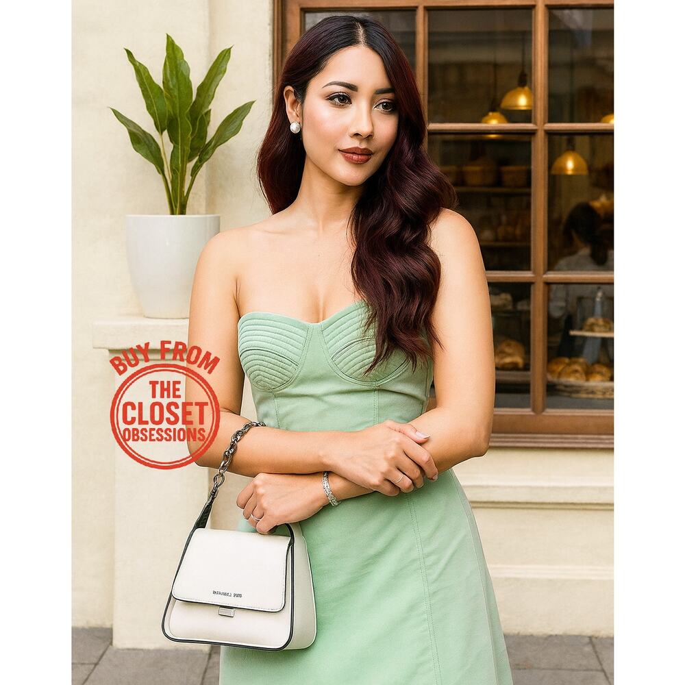 MANGO Corset-Style Strapless Midi Dress 💚✨ NWT - Picture 3 of 16